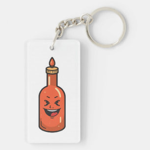 Süße Cartoon-Hot-Sauce-Flasche Meme Schlüsselanhänger
