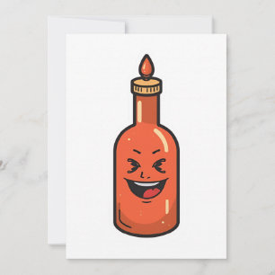 Süße Cartoon-Hot-Sauce-Flaschen-Meme Karte