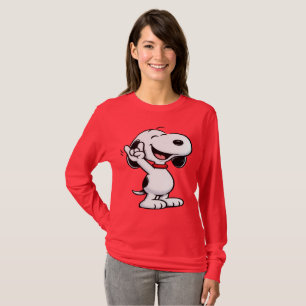 Süße Cartoon-Hund Damen Langarmshirt T-Shirt