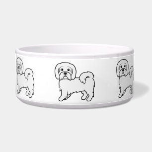 Süße Cartoon-Hund-Illustration eines Coton De Tule Napf
