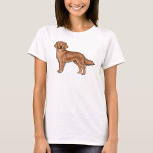Süße Cartoon-Hund-Illustration eines roten Golden  T-Shirt