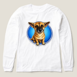Süße Cartoon-Hund-Illustration Langarm-T-Shirt Tri-Blend Shirt