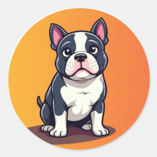 Süße Cartoon-Hund-Illustration Runder Aufkleber