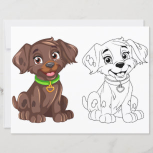 Süße Cartoon-Hund-Malvorlage