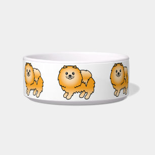 Süße Cartoon-Hunde der Orangefarbene Pomeranian-Ra Napf