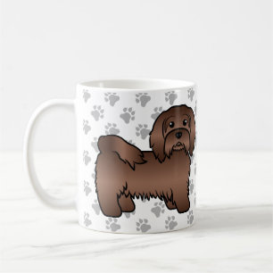 Süße Cartoon-Hunde-Illustration eines Chocolate Ha Kaffeetasse