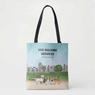 Süße Cartoon-Hunde in einem Park - Hundeausführdie Tasche