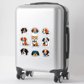 Süße Cartoon-Hunde-Sticker-Set mit hellen Farben Aufkleber (Koffer)