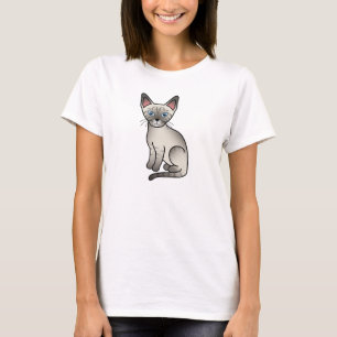 Süße Cartoon-Illustration einer Lynx-Point-Siamese T-Shirt