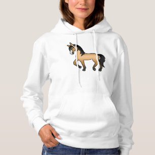 Süße Cartoon-Illustration eines Buckskin-Trabhengs Hoodie