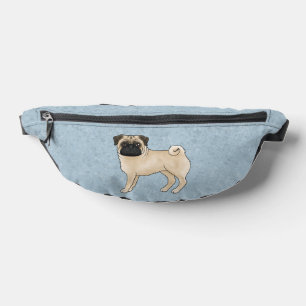 Süße Cartoon-Illustration eines Rehpug-Hundes in B Bauchtasche