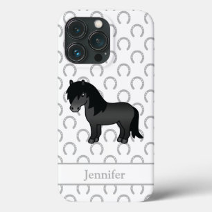 Süße Cartoon-Illustration eines schwarzen Shetland Case-Mate iPhone Hülle
