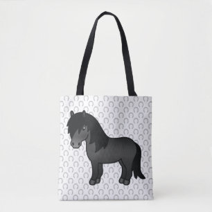 Süße Cartoon-Illustration eines schwarzen Shetland Tasche