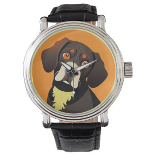 Süße Cartoon-Illustration eines Welpen Armbanduhr