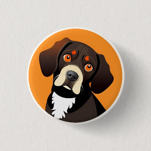 Süße Cartoon-Illustration eines Welpen Button