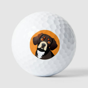 Süße Cartoon-Illustration eines Welpen Golfball