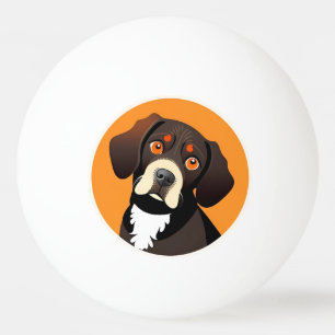 Süße Cartoon-Illustration eines Welpen Tischtennisball