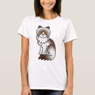 Süße Cartoon-Katze Chocolate Bi-Color Perser T-Shirt