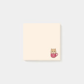 Süße Cartoon-Katze in beiger Kaffeetasse Post-it Klebezettel (Vorderseite)