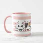 Süße Cartoon-Katze Kaffee-Liebhaber-Tasse Tasse (Links)