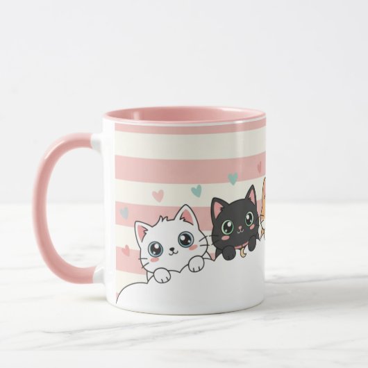 Süße Cartoon-Katze Kaffeetasse (Links)