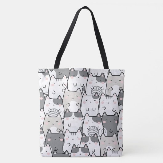 Süße Cartoon-Katze Tasche (Vorderseite)