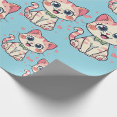 Süße Cartoon-Katzen Geschenkpapier (Ecke)
