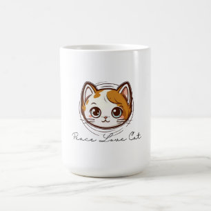 Süße Cartoon-Katzen-Gesicht-Illustration Kaffeetasse