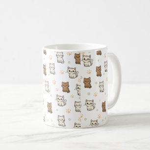 Süße Cartoon-Katzen-Muster-Tasse Kawaii-Kitty-Ka Kaffeetasse