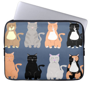 Süße Cartoon-Katzen-Typen Haustier-Spaß-Muster Laptopschutzhülle