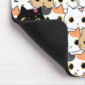 Süße Cartoon-Katzengesichter Nahtloses Muster Maus Mousepad (Ecke)