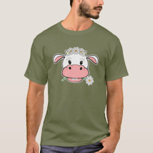 Süße Cartoon-Kuh   Kawaii-Bauernhof-Tier T-Shirt