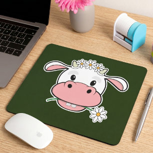 Süße Cartoon-Kuh   Kawaii Bauernhoftier-Mauspad Mousepad