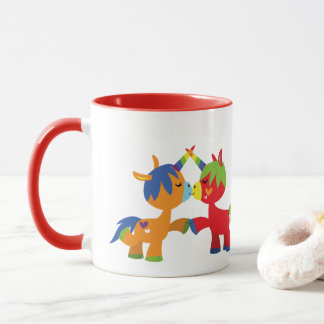 Süße Cartoon-LGBTQIA-Einhörner-Tasse Tasse