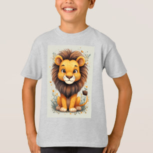 Süße Cartoon-Löwen-Babyzimmer-Dekoration T-Shirt