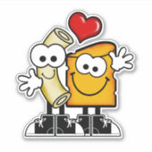 Süsse Cartoon Mac'n Cheese Vinyl Sticker (Vorderseite)