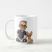 Süße Cartoon-Mann-und-Chihuahua-Kaffeetasse Kaffeetasse (Links)