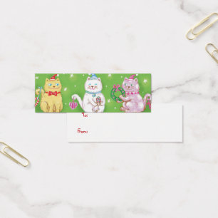 Süße Cartoon-Miezekatzen im Weihnachtsmann-Hut