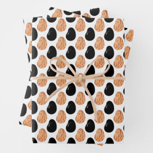 Süße Cartoon-Pinto- und Schwarze Bohnen  Geschenkpapier Set