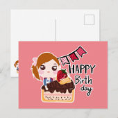 Süße Cartoon-Postkarten Geburtstag Postkarte (Vorne/Hinten)