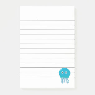 Süße Cartoon-Quallen-Linien  Post-it Klebezettel