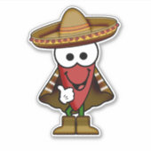 Süsse Cartoon Red Jalapeno Pepper Vinyl Aufkleber (Vorderseite)