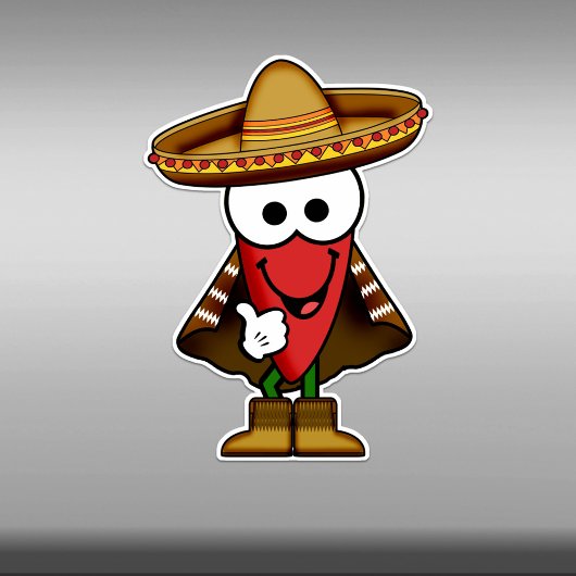 Süsse Cartoon Red Jalapeno Pepper Vinyl Aufkleber