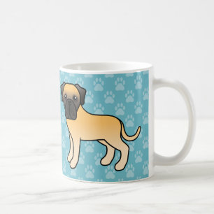 Süße Cartoon-Rehkitz-Alter-Englischer-Mastiff-Hund Kaffeetasse