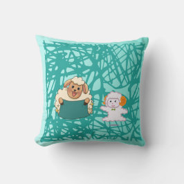 Süße Cartoon-Schafe und Lämmer Verspieltes Kinderz Kissen