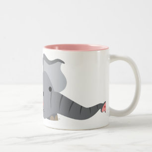 Süße Cartoon-Schleich-Elefanten-Tasse Zweifarbige Tasse