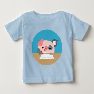 Süße Cartoon-Schreib-Schwein-Baby-Kleidung Baby T-shirt