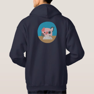 Süße Cartoon-Schreibschwein-Hoodie Hoodie