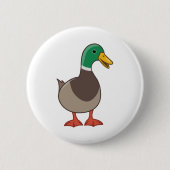 Süße Cartoon-Stockente Button (Vorderseite)