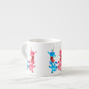 Süße Cartoon tanzende Einhörner Espresso Tasse